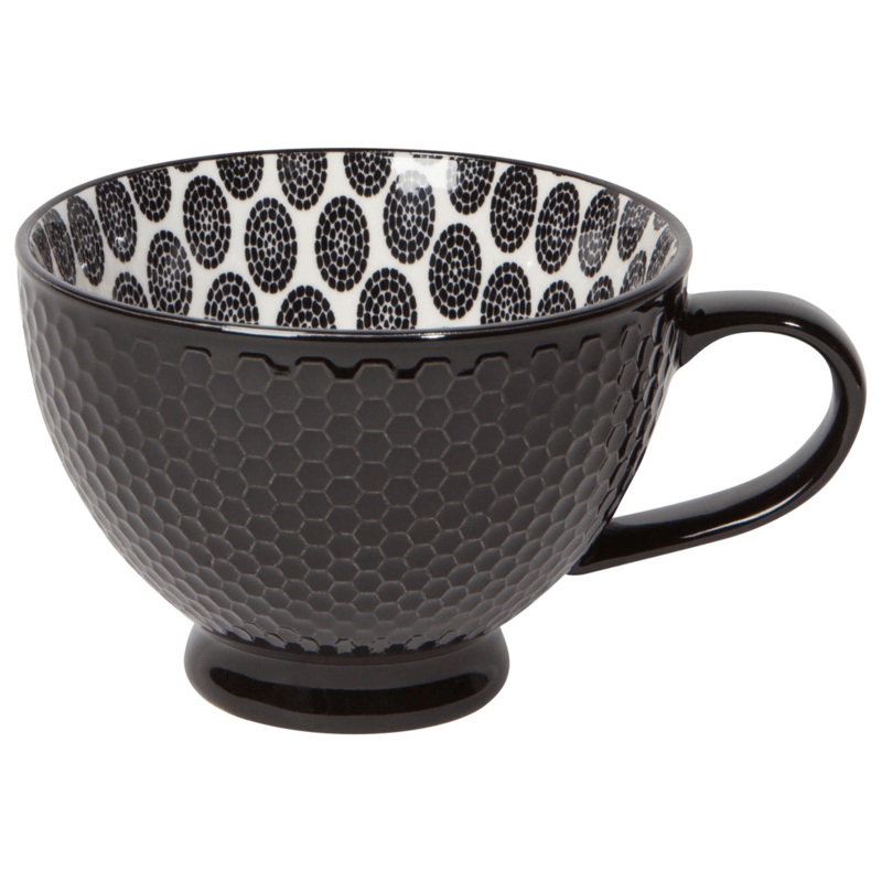 Now Designs - Black Stamped Latte Mug - 14 oz
