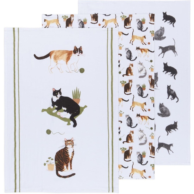 Now Designs - Cat Collective Bakers Floursack Dishtowels - Set of 3