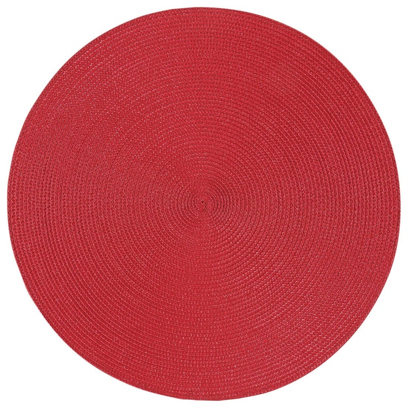 Now Designs - Disko Chili Red Round Placemat - 15"