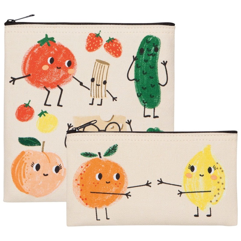 Now Designs - Funny Food Snack Bags - Set of 2