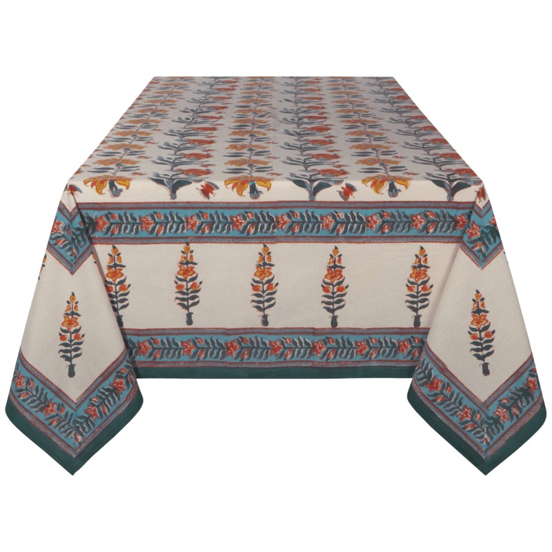 Now Designs - Marigold Block Print Tablecloth - 90" x 60"