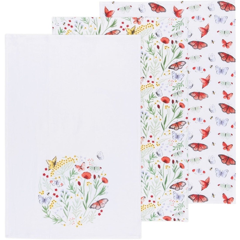 Now Designs - Morning Meadow Bakers Floursack Dishtowels - Set of 3