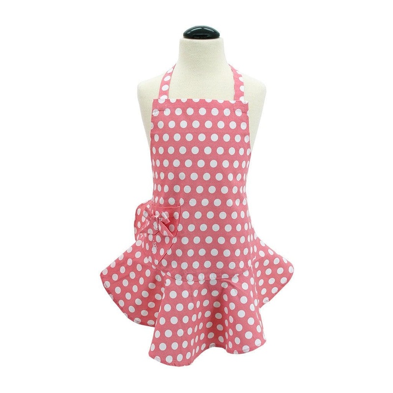Jessie Steele Child's Apron, Pink Polka Dot