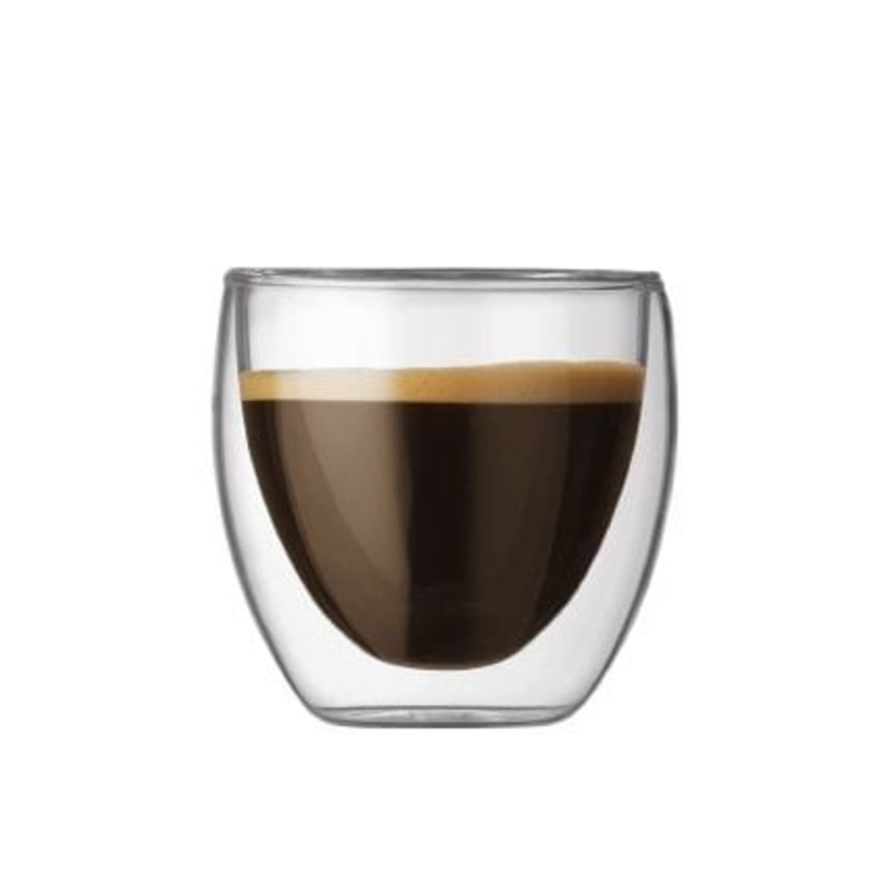Bodum Double Wall Espresso Glass, Set of 2, 2.5 oz