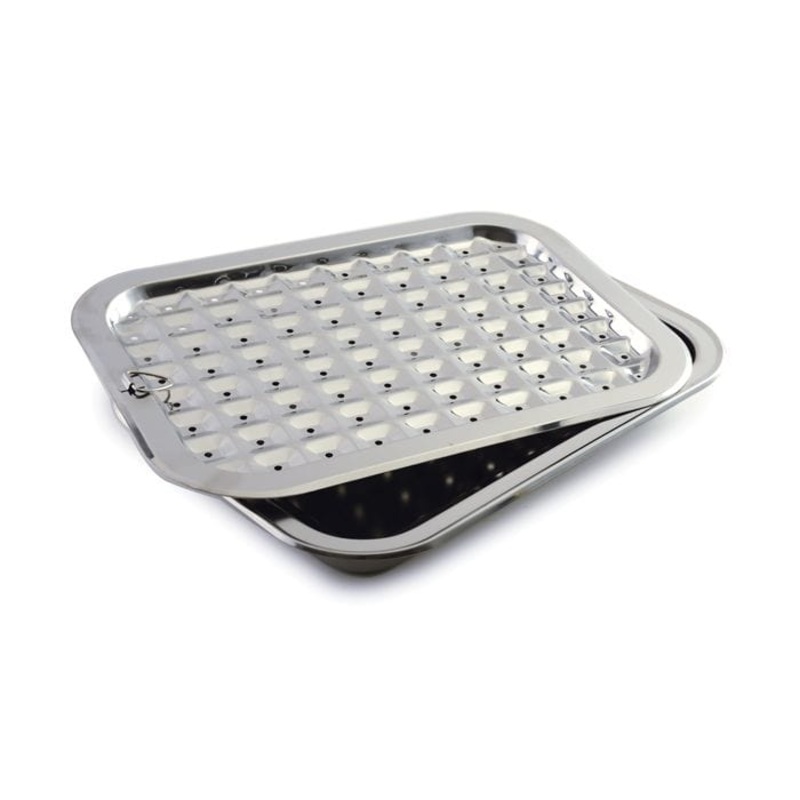 Norpro Stainless Steel Broil/Roast Pan Set - 16.5" x 12"