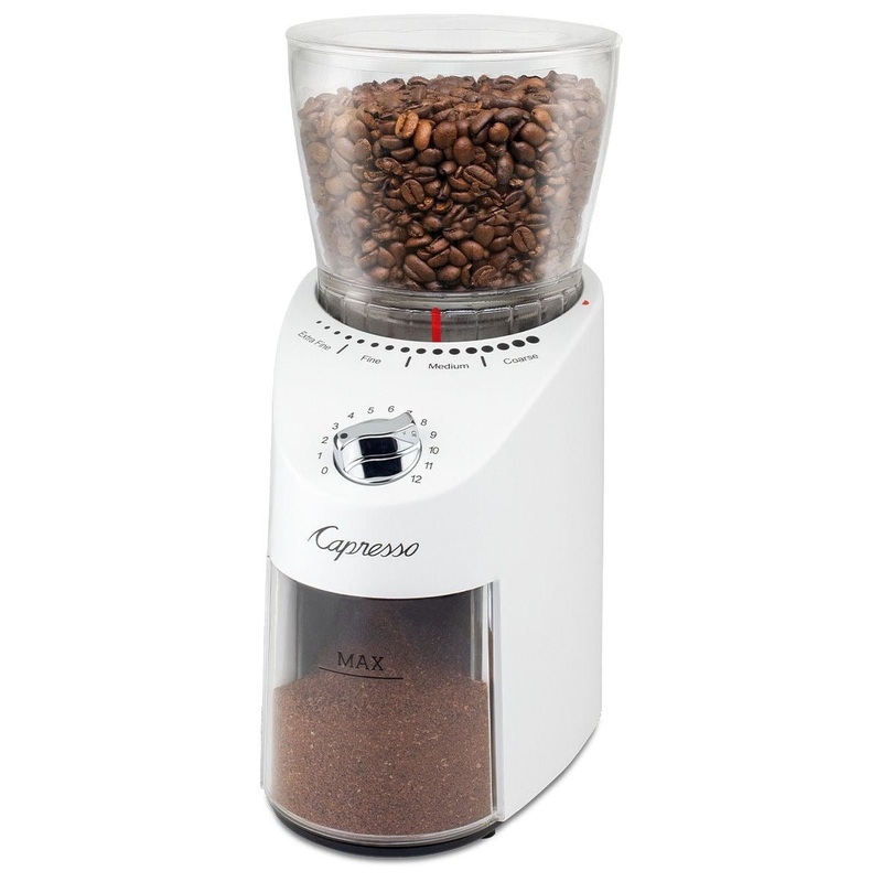 Capresso Infinity Plus Burr Grinder, White