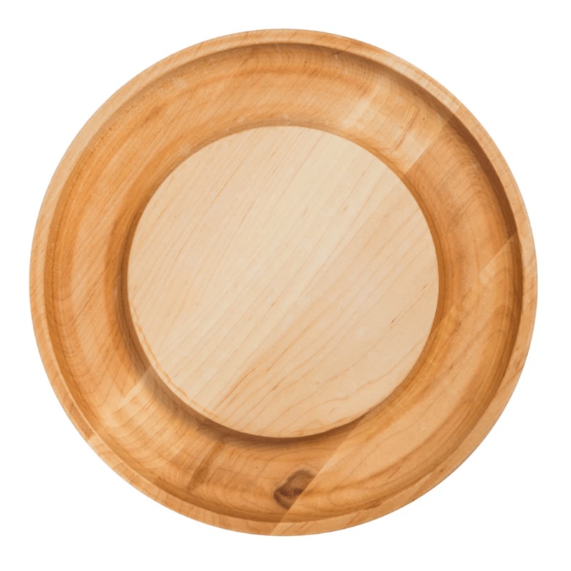 J.K. Adams Maple Round Cheese Board with Cracker Groove - 12"