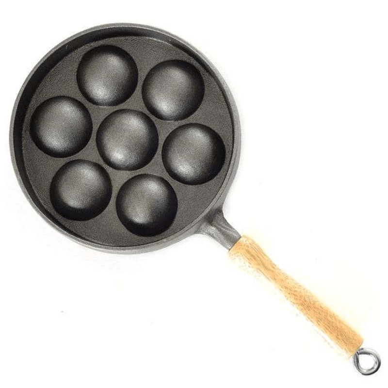 Norpro Deluxe Stuffed Pancake / Aebleskiver Cast Iron Pan - 12.5"