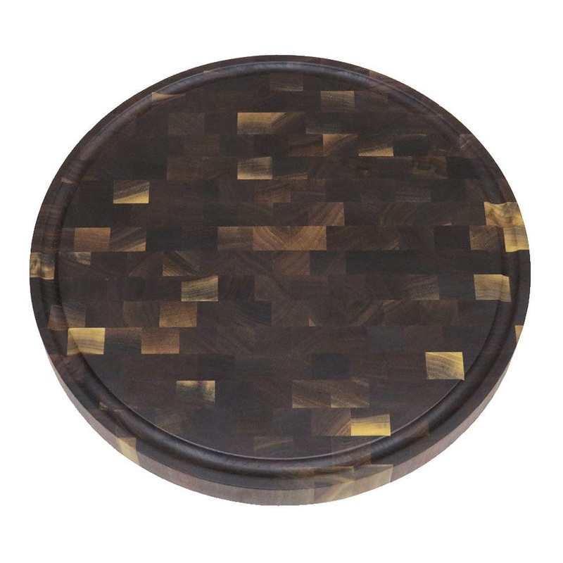 Sterling End-Grain Madison Round  Cutting Board, Starlight - 12" & 16" - Made in USA