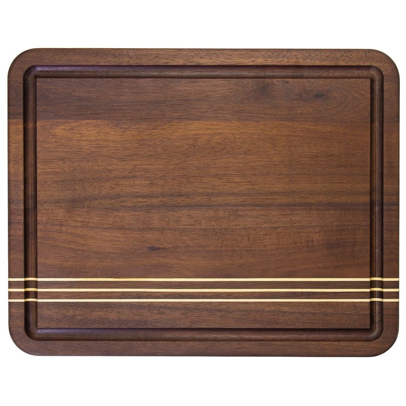 Totally Bamboo - Acacia Pinstripe Cutting Board with Juice Groove - 14"x11"