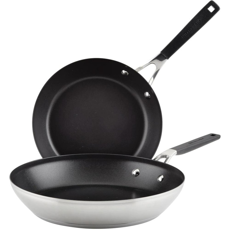 KitchenAid 9.5in & 12in Stainless Steel Non-Stick Frying Pan Set 71023