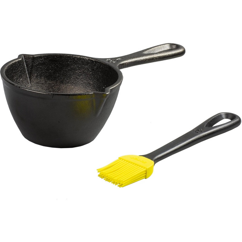 Lodge Cast Iron Melting Pot & Silicone Brush LMPB21