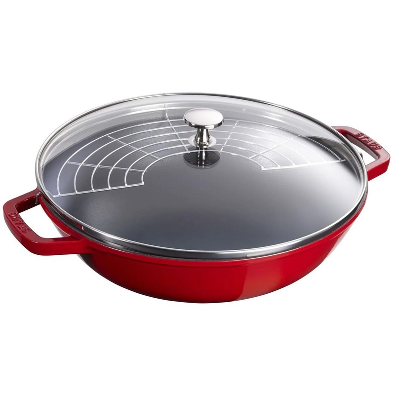 Staub 30cm Cast Iron Wok with Glass Lid 1004708