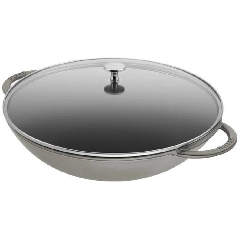 Staub 37cm Cast Iron Wok with Glass Lid 1003950