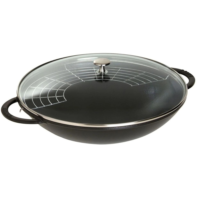 Staub 37cm Cast Iron Wok with Glass Lid 1004022