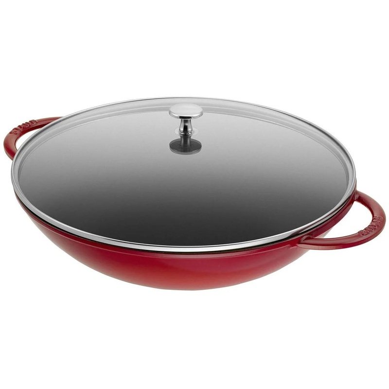 Staub 37cm Cast Iron Wok with Glass Lid 1004257