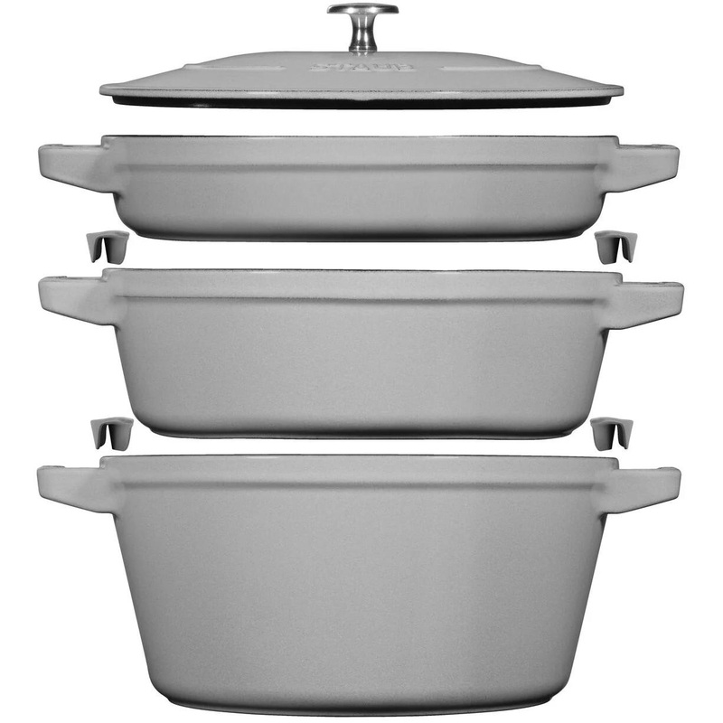 Staub 4-Piece Cast Iron Large Stackable Cocotte Set 1010-767