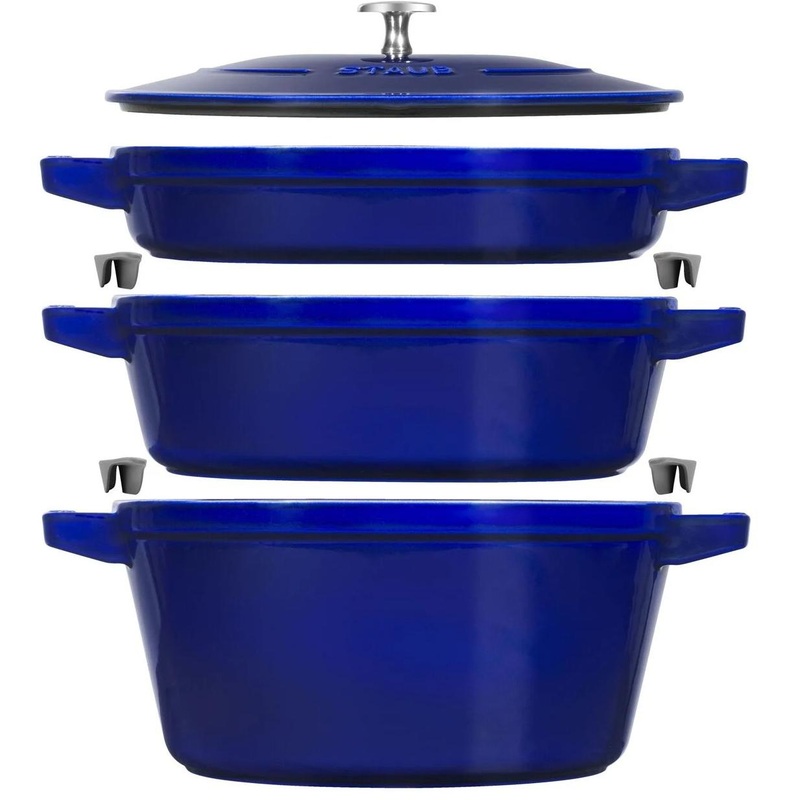 Staub 4-Piece Cast Iron Large Stackable Cocotte Set 1010-769