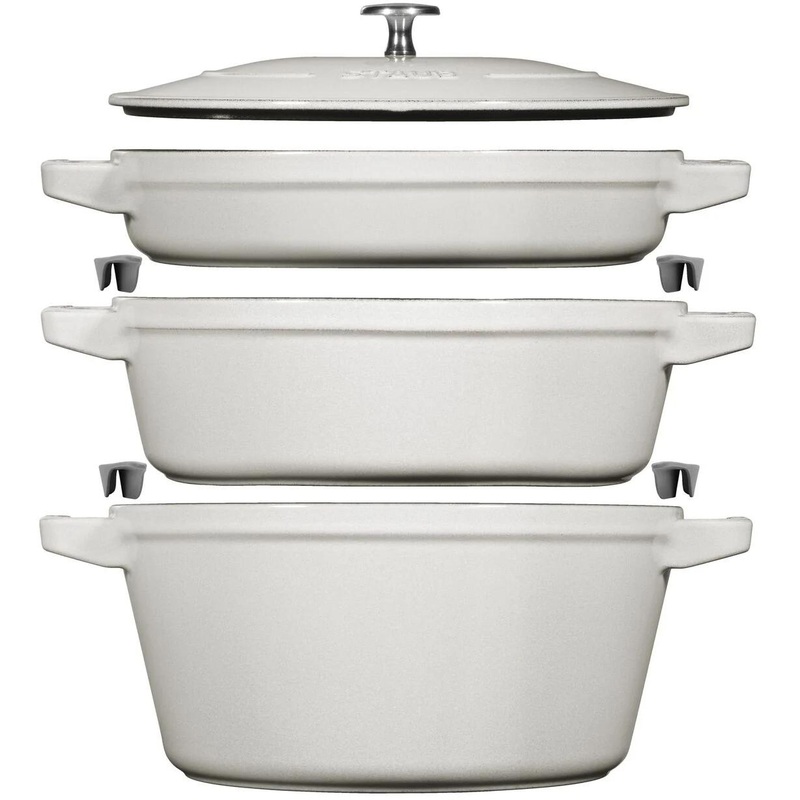 Staub 4-Piece Cast Iron Medium Stackable Cocotte Set 1010-892