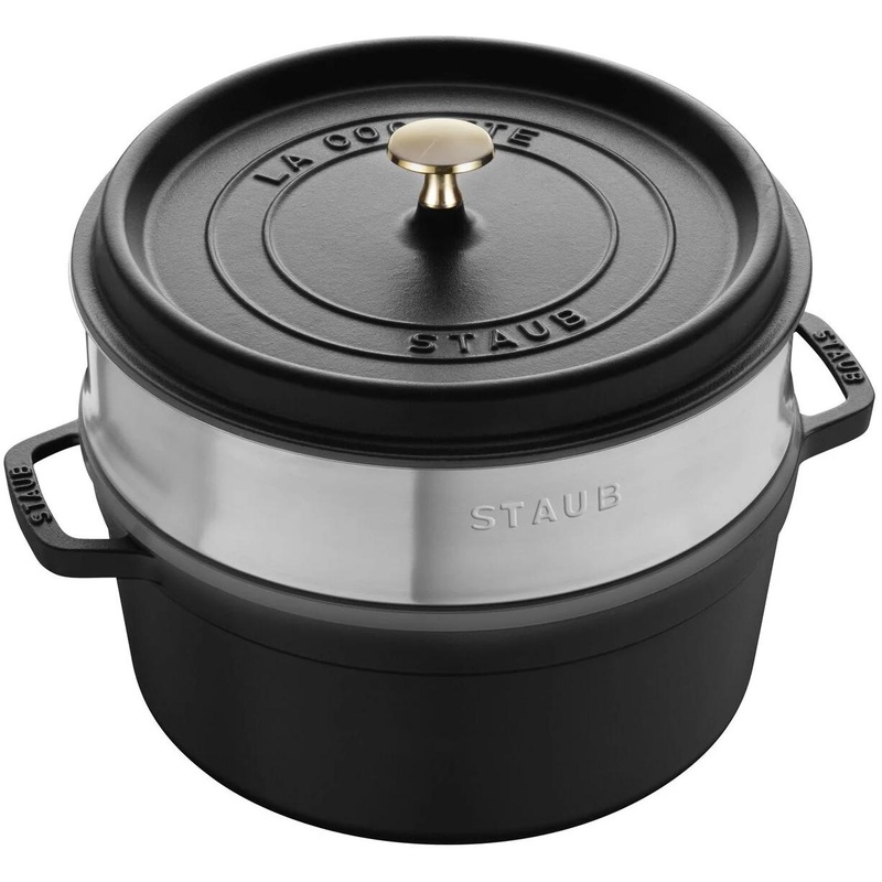Staub 5.25L Cast Iron Round Cocotte with Steamer 1004360