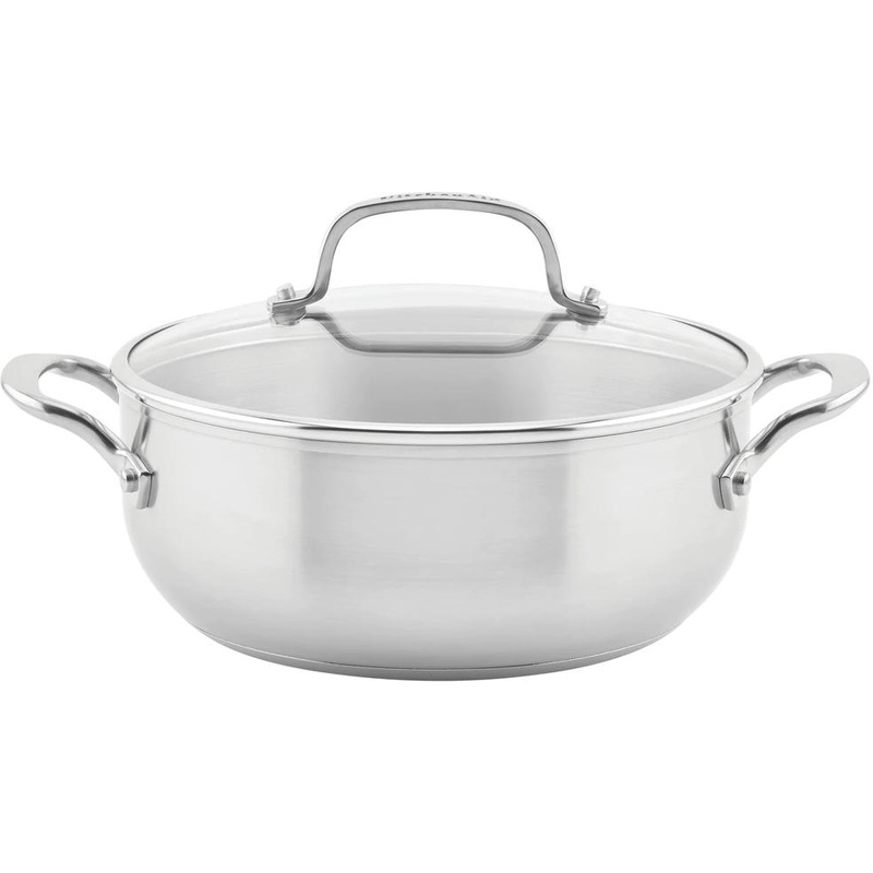KitchenAid 4qt 3-Ply Base Stainless Steel Casserole with Lid 71011
