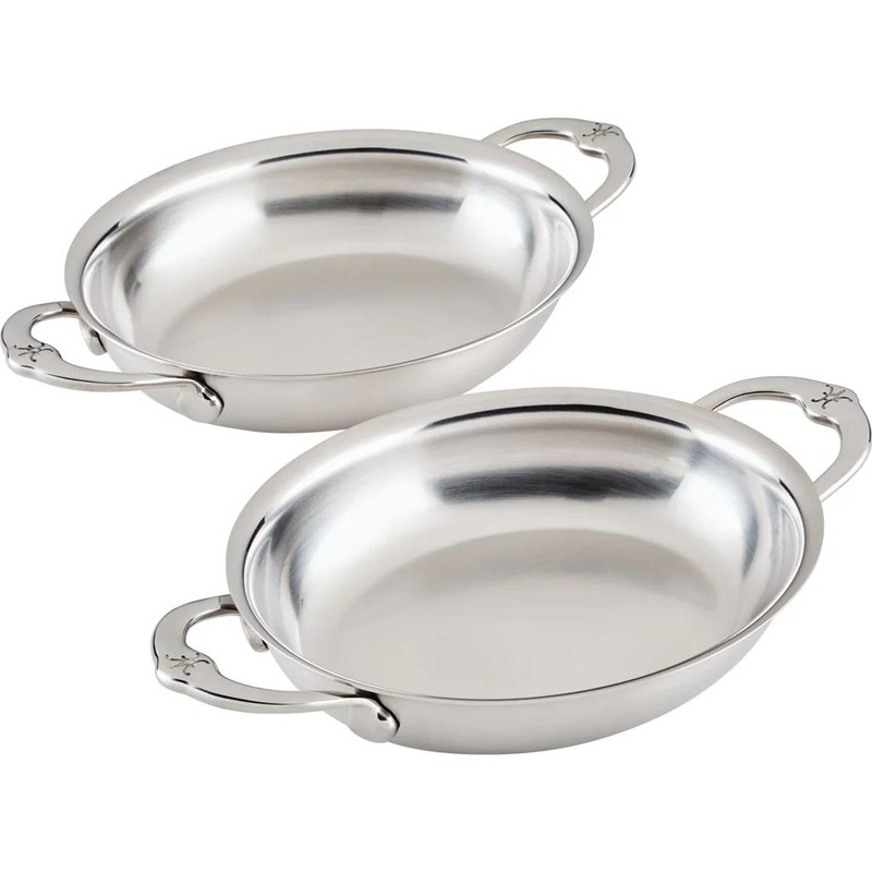 Hestan Provisions Stainless-Steel Mini Oval Au Gratin Set of Two 6.5" x 5.5" 71053