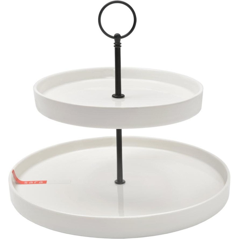 Sara Cucina Famous White 2-Tier Serving Stand LH3703-S3