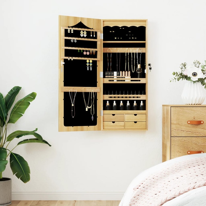 Armoire  bijoux avec miroir murale 37,5x10x90 cm
