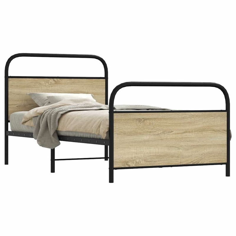 Cadre de lit sans matelas 100x200 cm chne sonoma