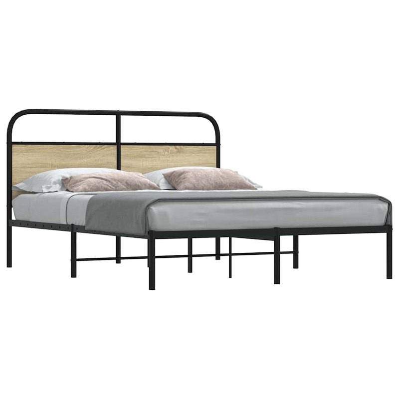 Cadre de lit sans matelas 150x200 cm chne sonoma