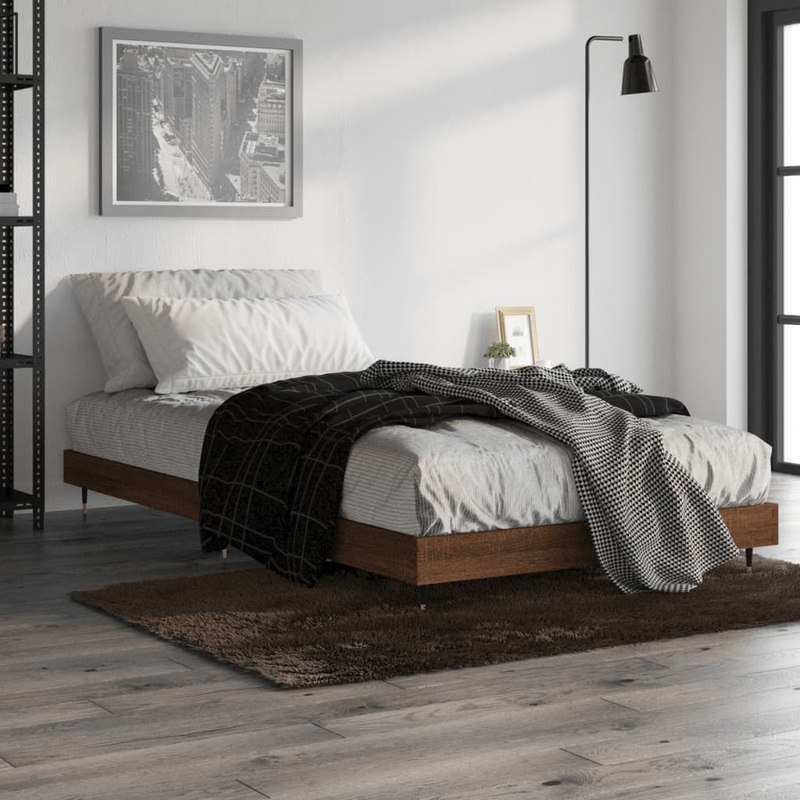 Cadre de lit sans matelas chne marron 100x200 cm