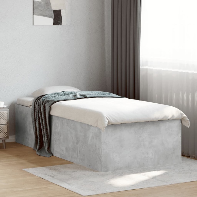 Cadre de lit sans matelas gris bton 90x200 cm