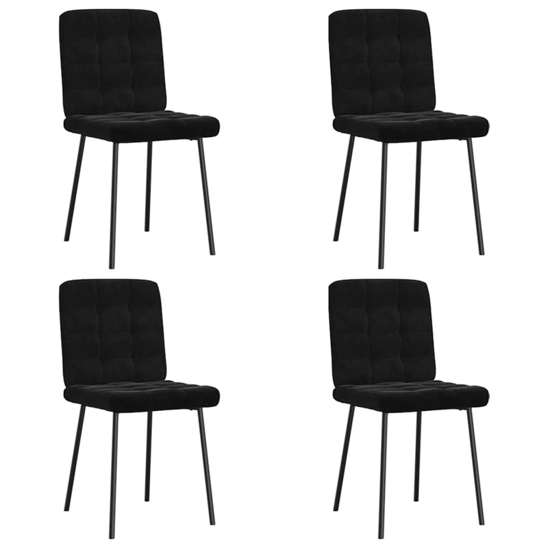 Chaises  manger lot de 4 Noir Velours
