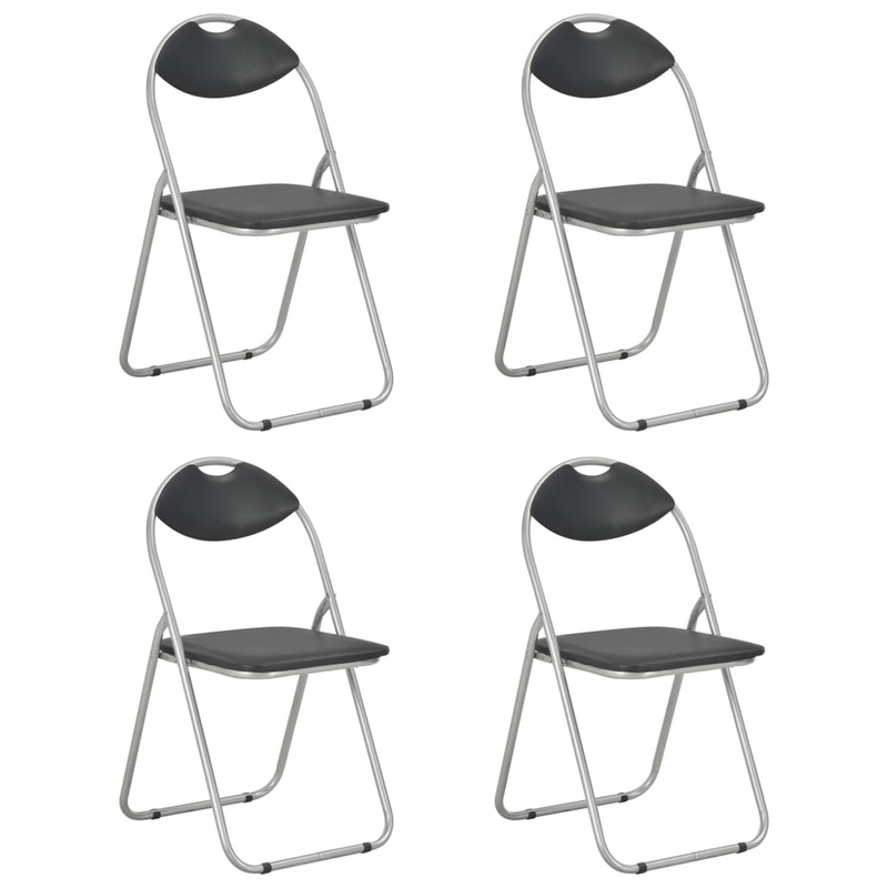 Chaises pliantes  manger lot de 4 noir similicuir