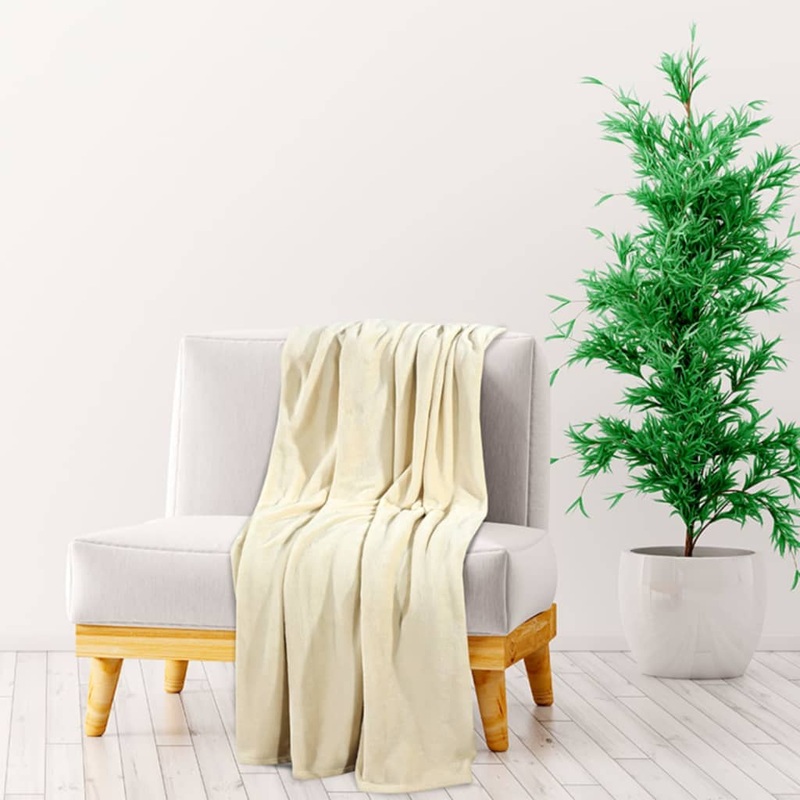Couverture crme 130x170 cm polyester