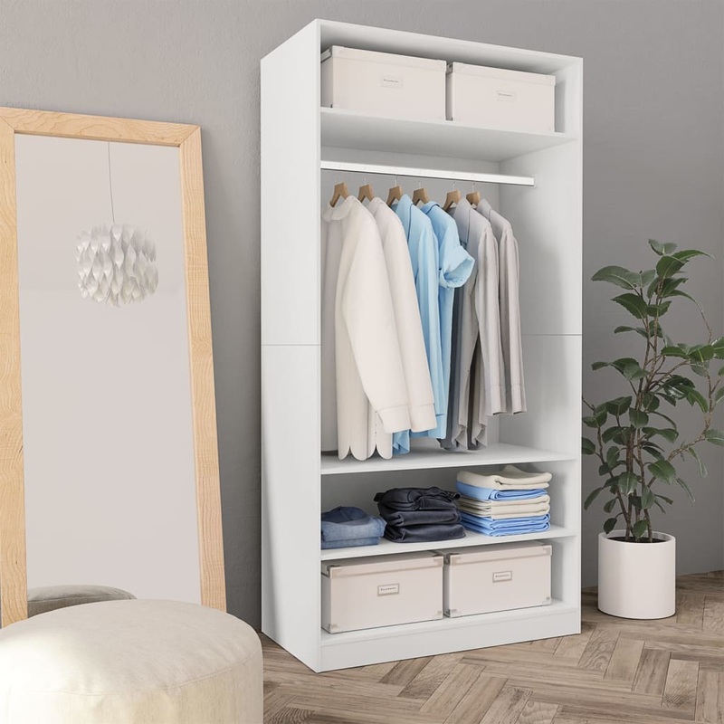 Garde-robe Blanc 100 x 50 x 200 cm Bois d'ingnierie