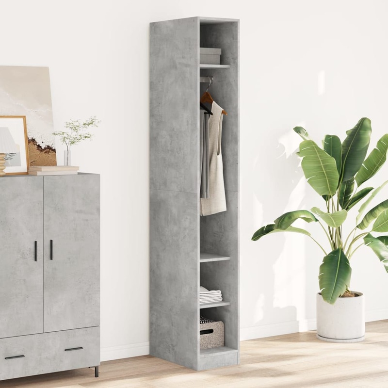 Garde-robe gris bton 30x50x200 cm bois d'ingnierie