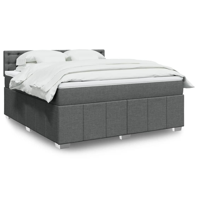 Sommier  lattes de lit avec matelas Gris fonc 180x200cm Tissu