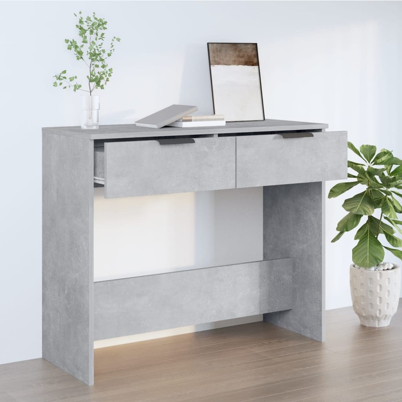Table console Gris bton 90x36x75 cm Bois d'ingnierie