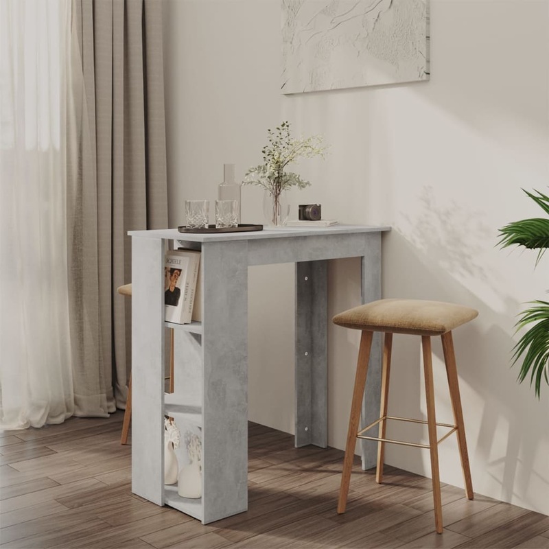 Table de bar avec tagre Gris bton Bois d'ingnierie